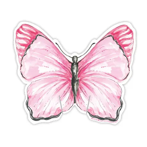Handpainted Pink Butterfly Cup Accent