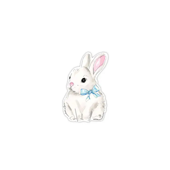 Handpainted Easter Bunny with Blue Bow Cup Accent