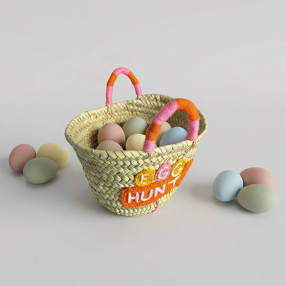 Bunny Basket - Handwoven Easter Basket