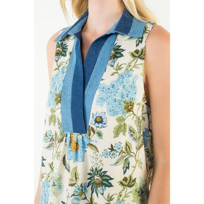 Sleeveless Floral Pattern Dress