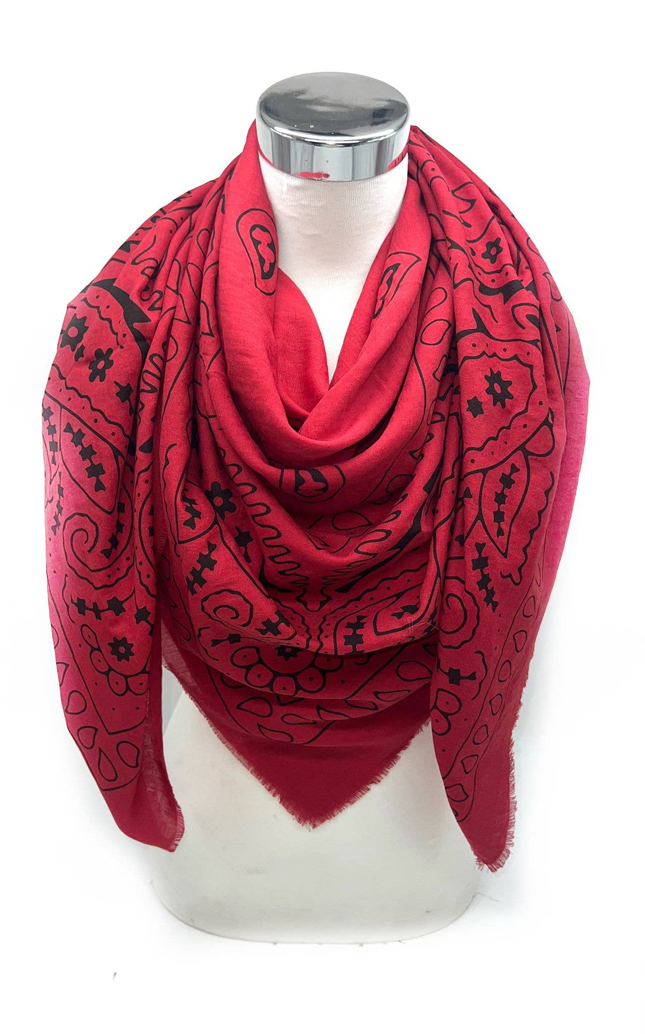 Large Square Scarf with Bandana Pattern