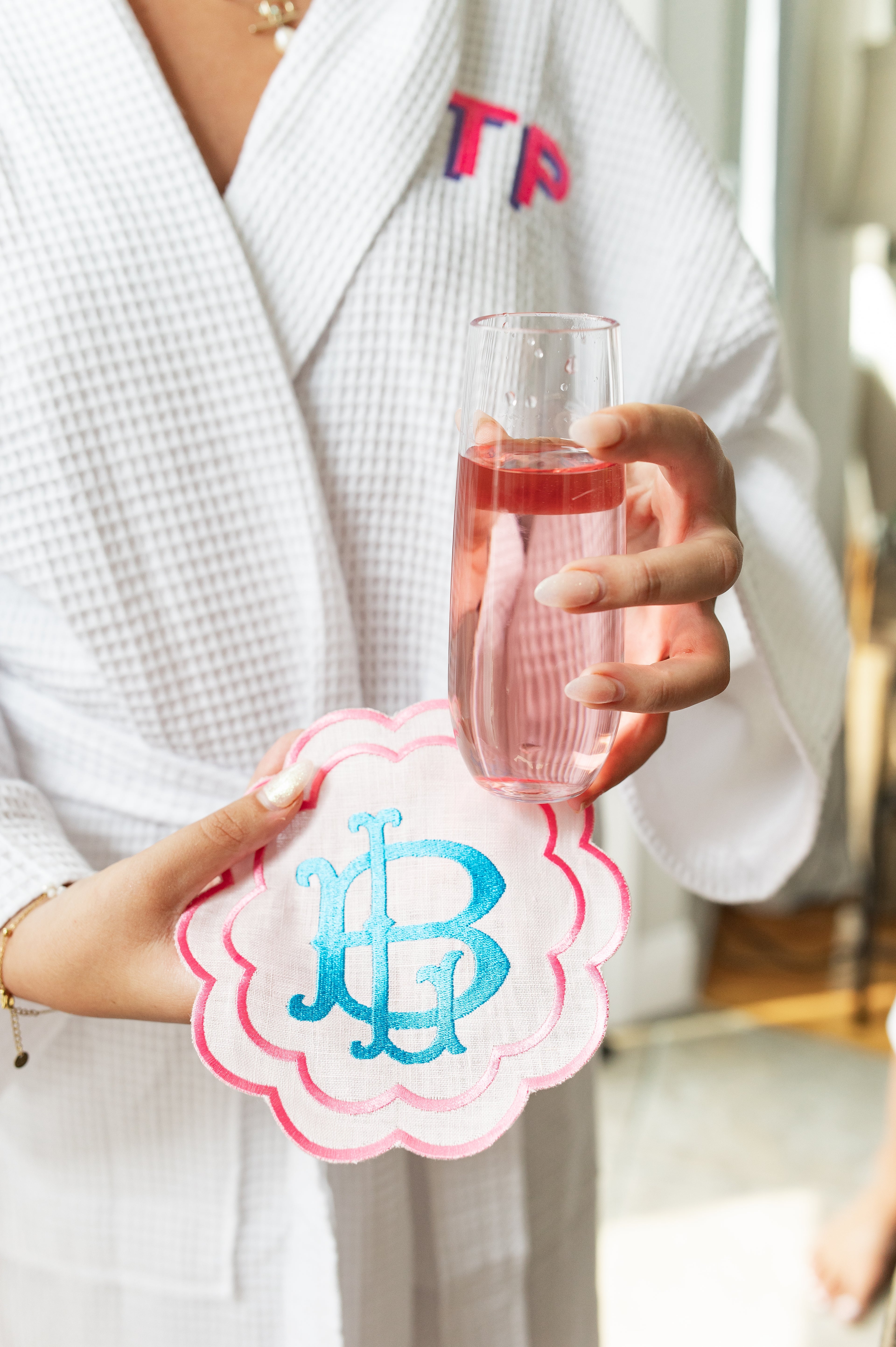 Custom Round Scalloped Cocktail Napkins