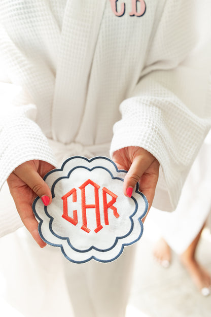 Custom Round Scalloped Cocktail Napkins