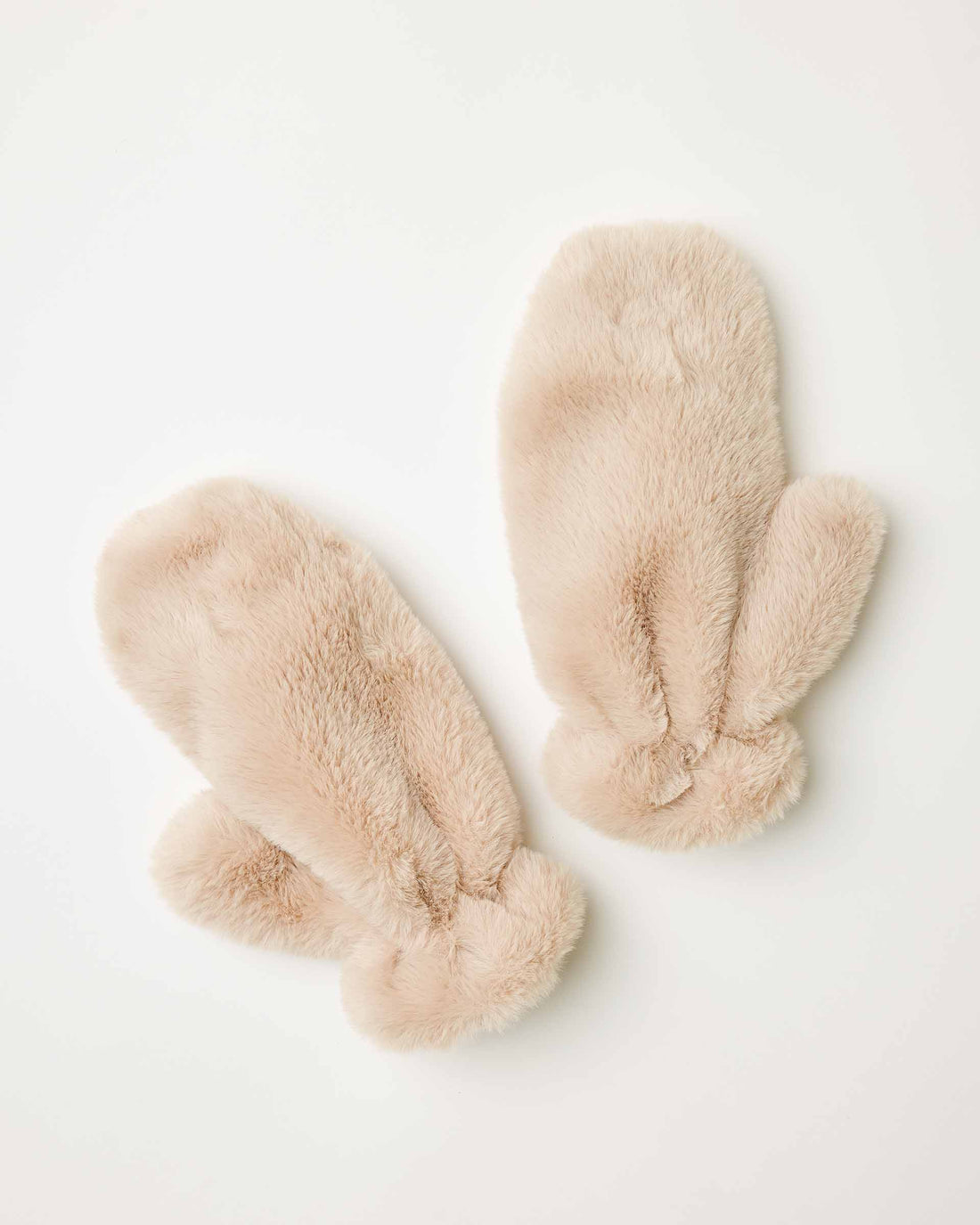 Faux Fur Mittens - Oatmeal Cream