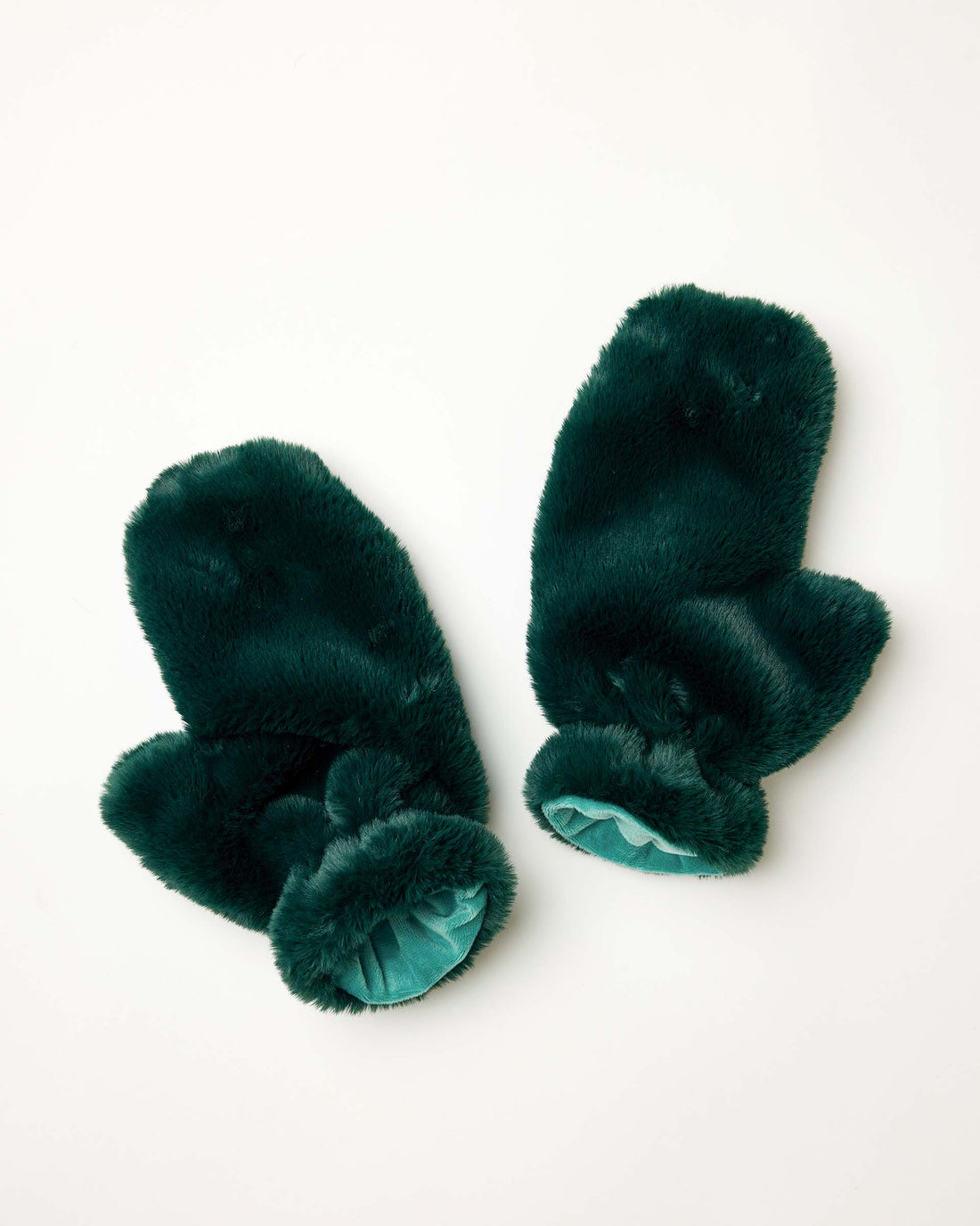 Faux Fur Mittens - Pine