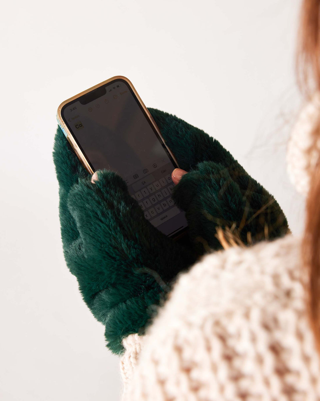 Faux Fur Mittens - Pine