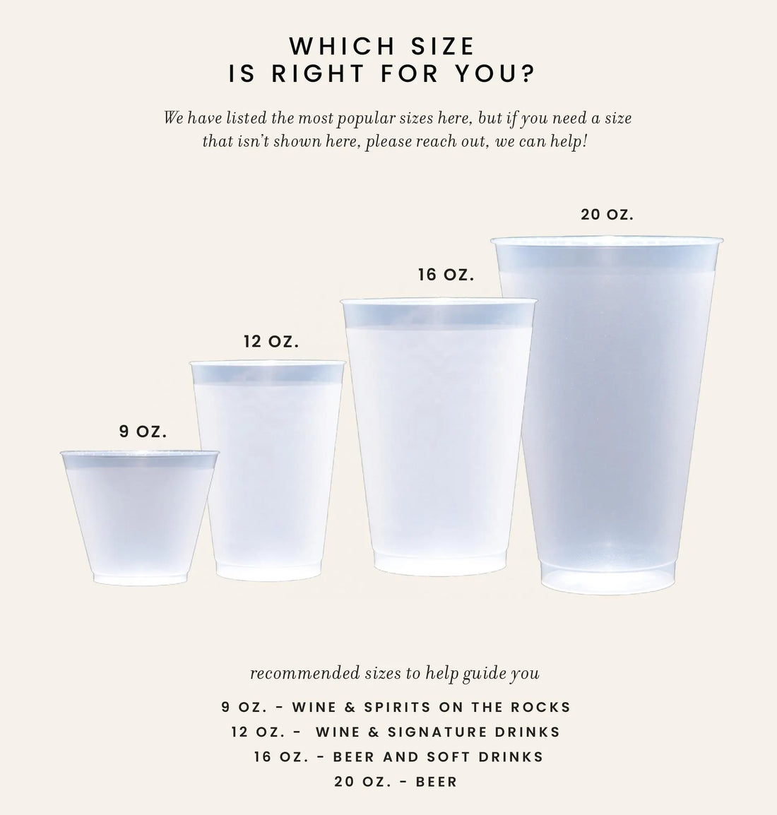 Custom Wedding Reception Frosted Cups