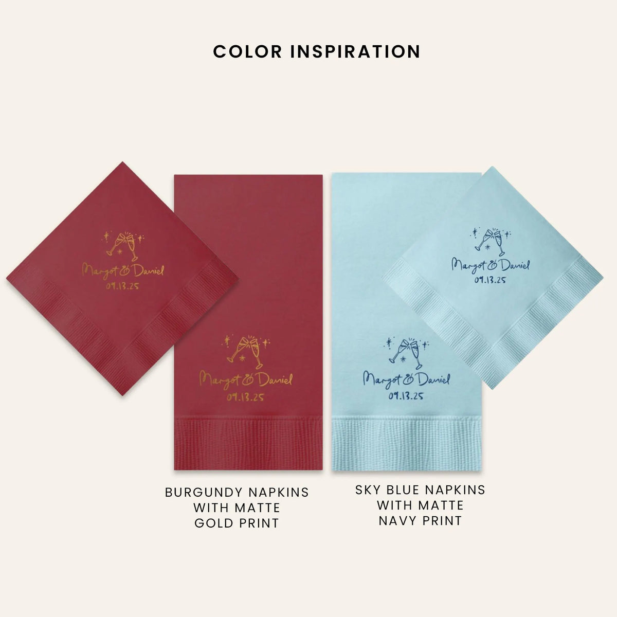 Wedding Reception Disposable Napkins - Customizable