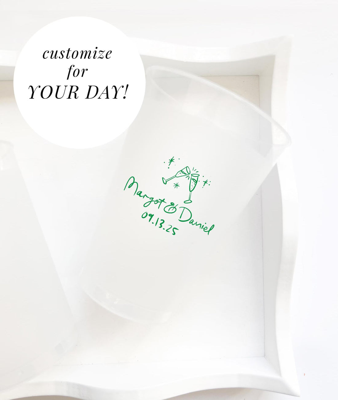 Custom Wedding Reception Frosted Cups