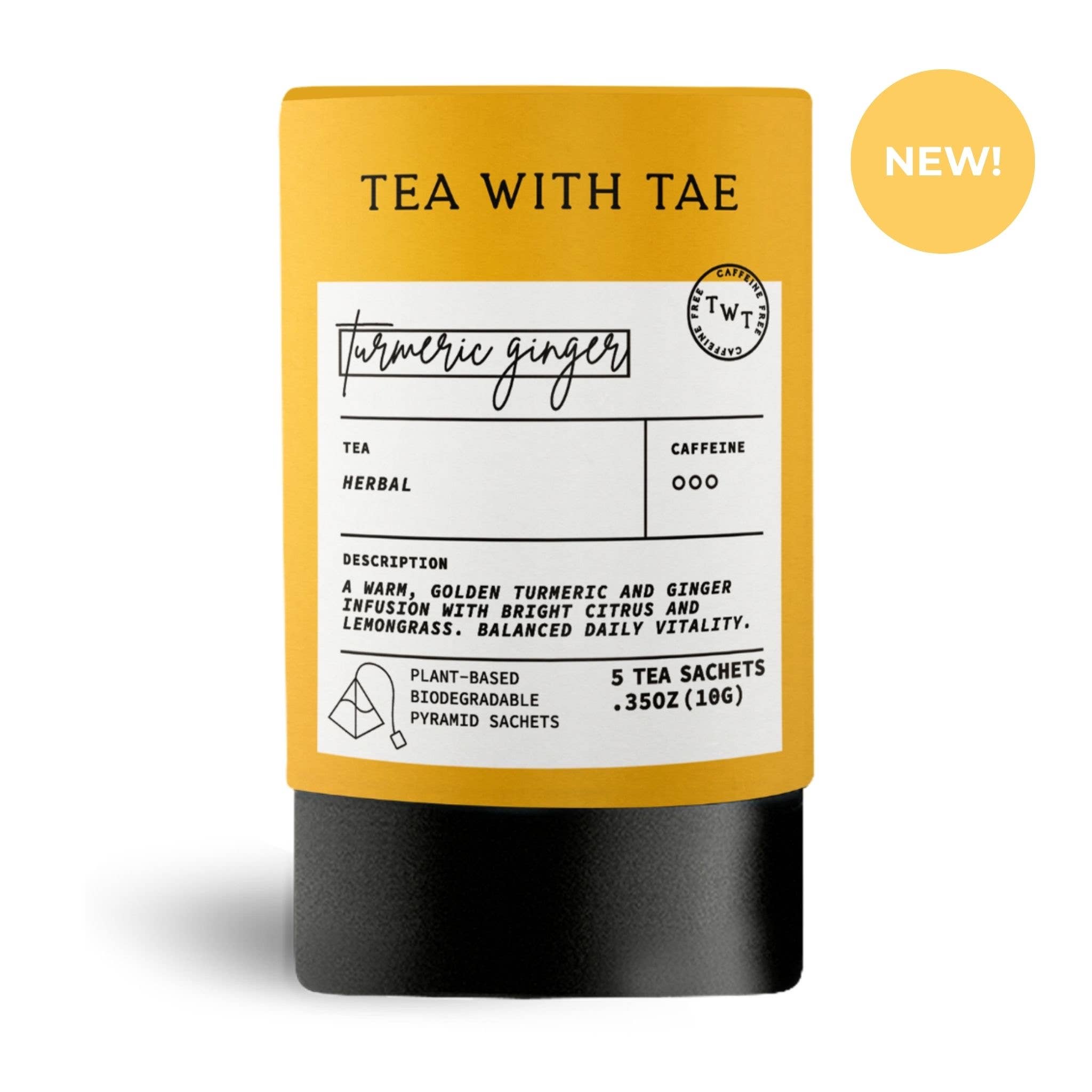 Turmeric Ginger Mini Tea Tube Gift (5 tea bags)