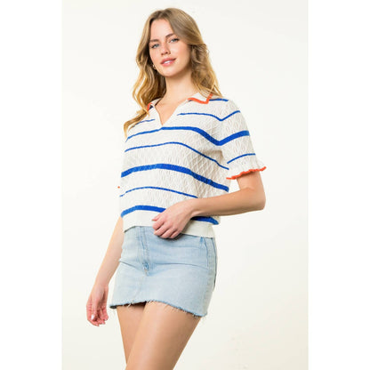 Short Sleeve Textured Knit Top