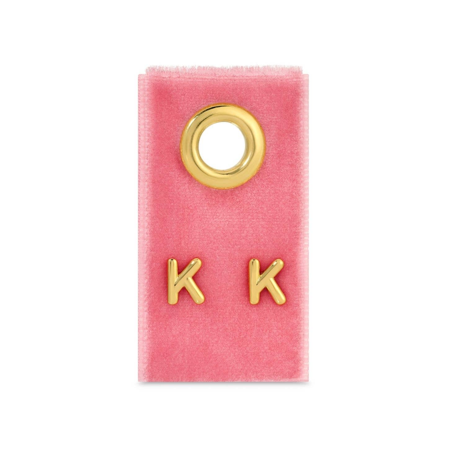 Initial Stud Earrings on Velvet