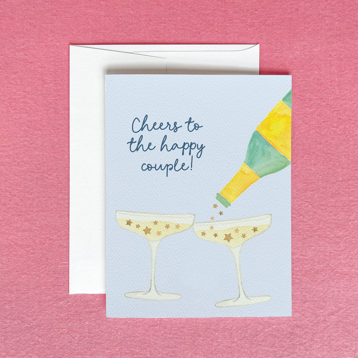 Cheers to the Happy Couple Wedding Greeting Card