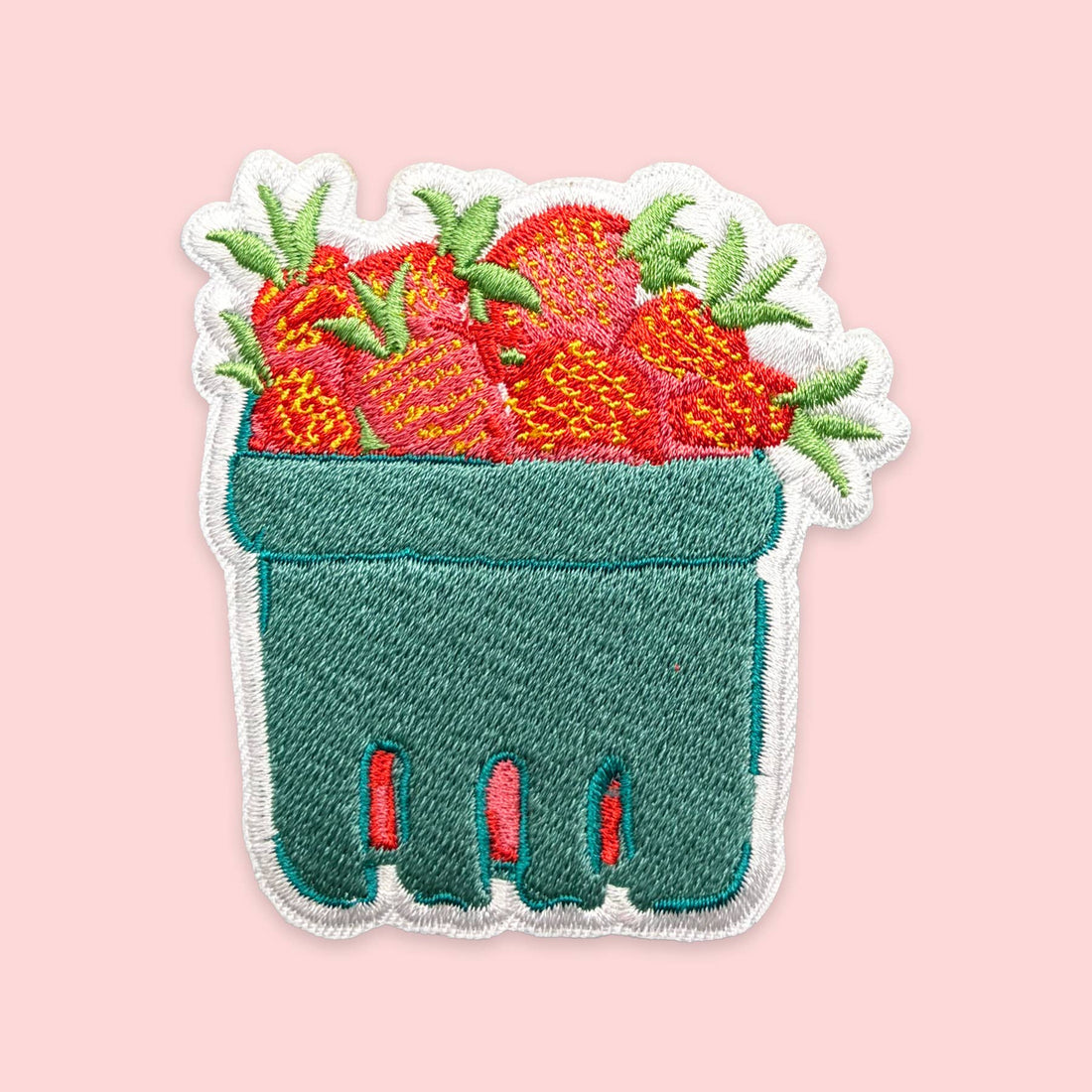 Strawberry Basket Iron-On Patch