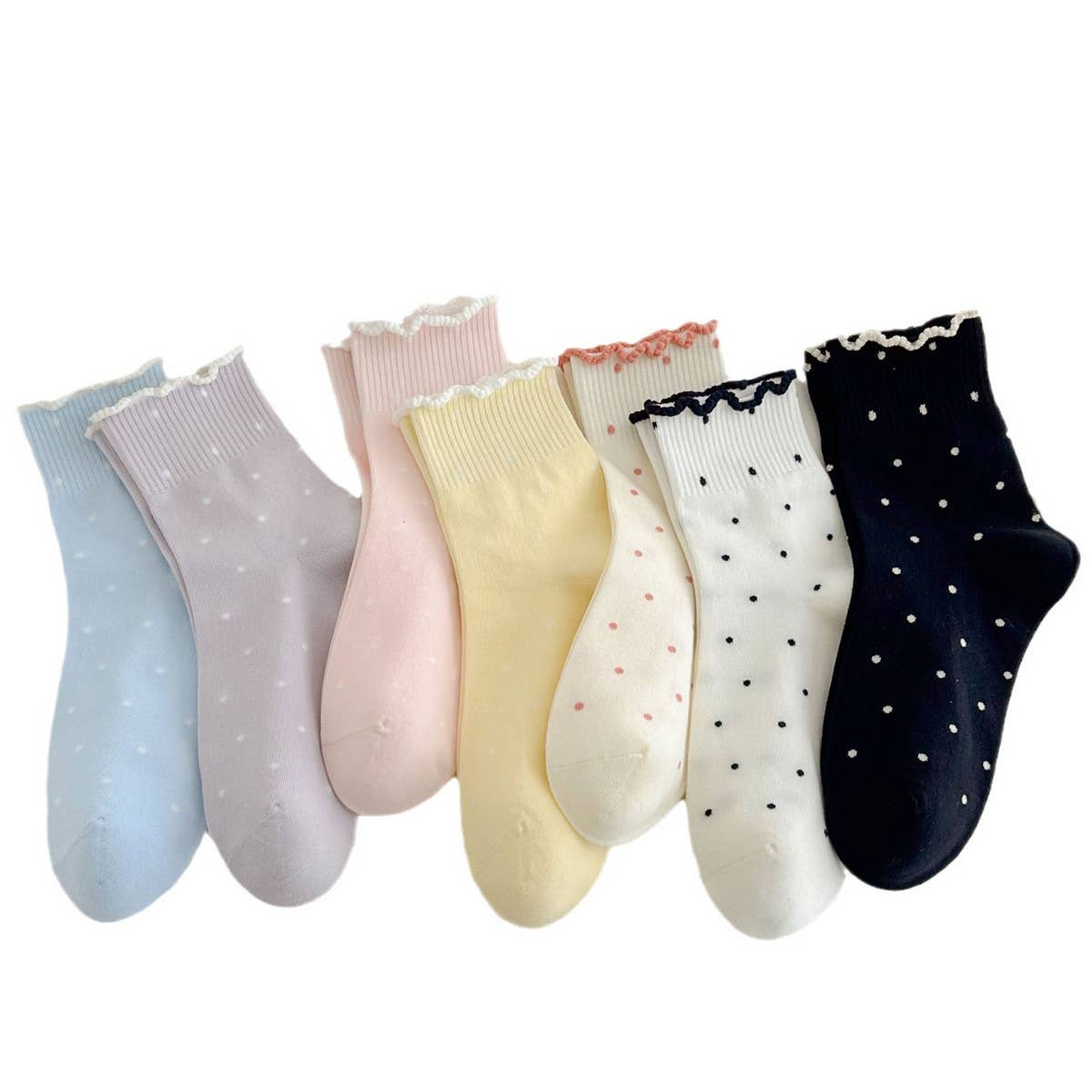 All-Match New Polka Dot Mid-Calf Socks