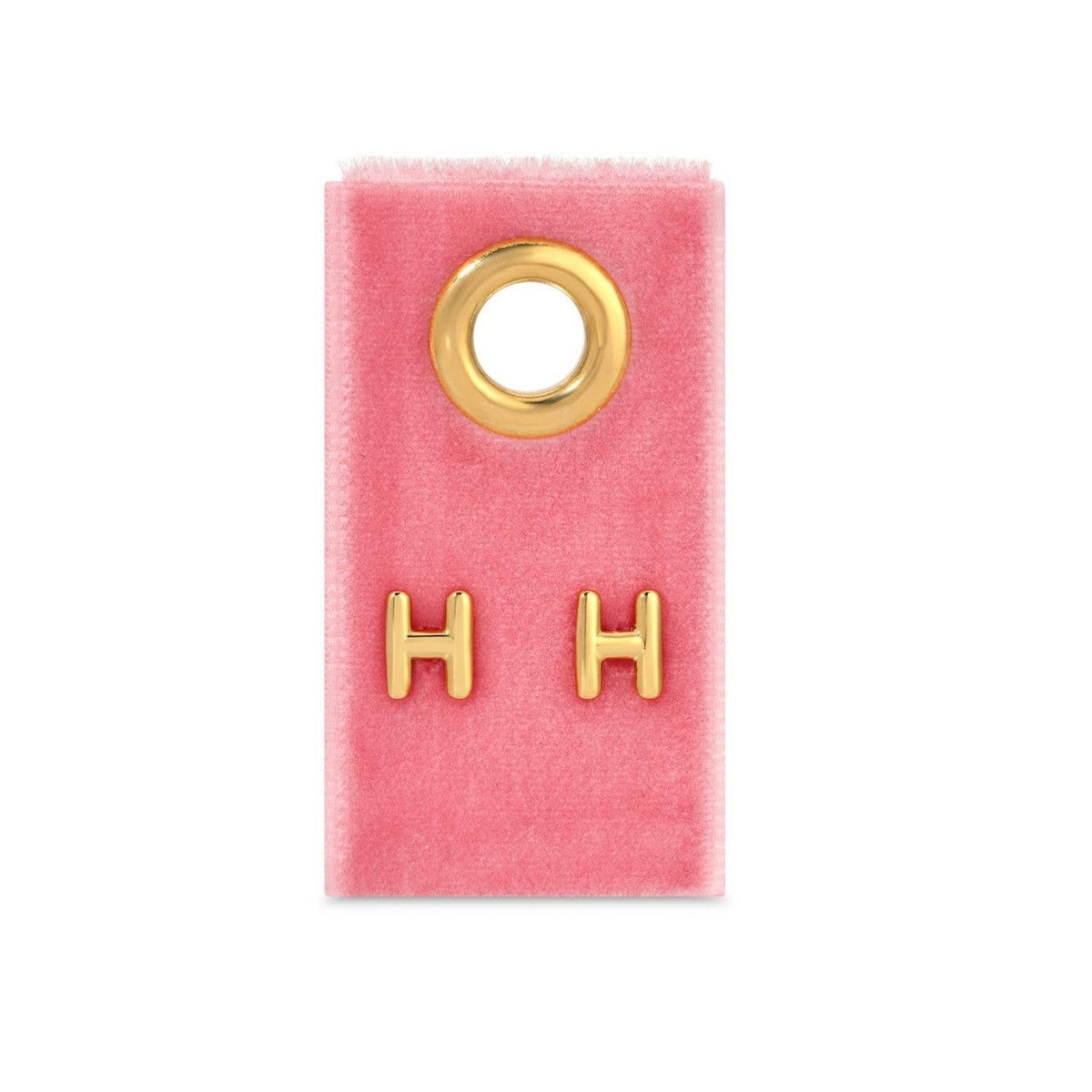Initial Stud Earrings on Velvet