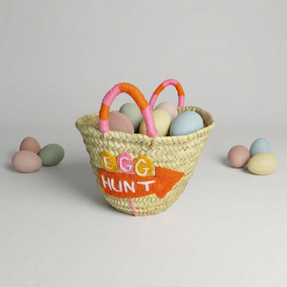 Bunny Basket - Handwoven Easter Basket