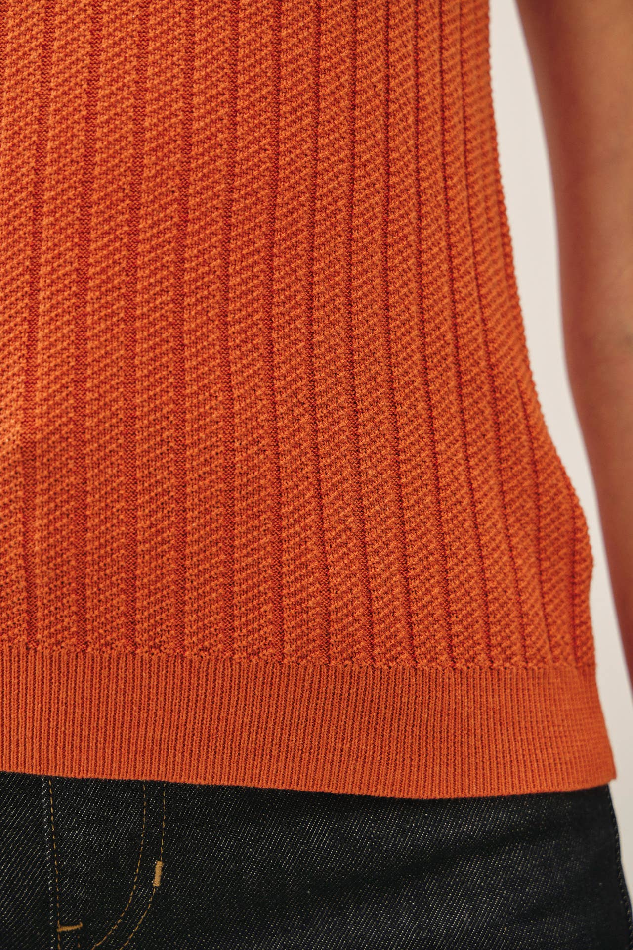 Texture Ribbed Classic Cut Sweater Tank