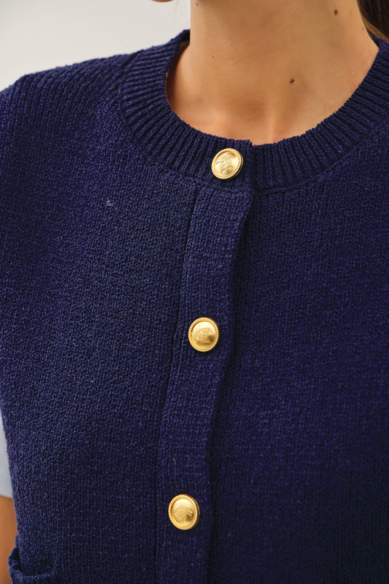 Ribbed Sweater Vest with Pockets