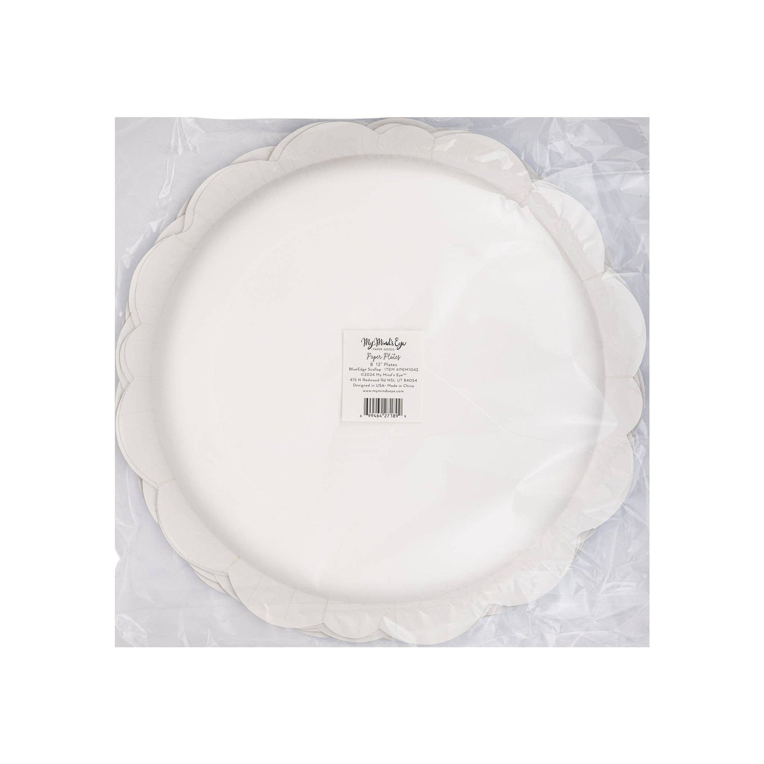 Pembroke Cream with Blue Edge Paper Plate