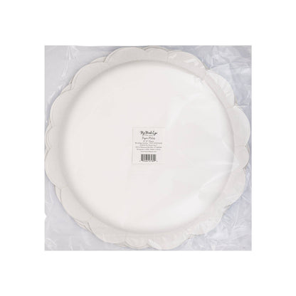 Pembroke Cream with Blue Edge Paper Plate