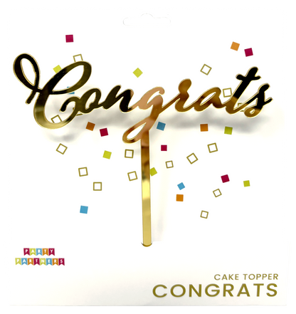 Congrats Gold Cake Topper