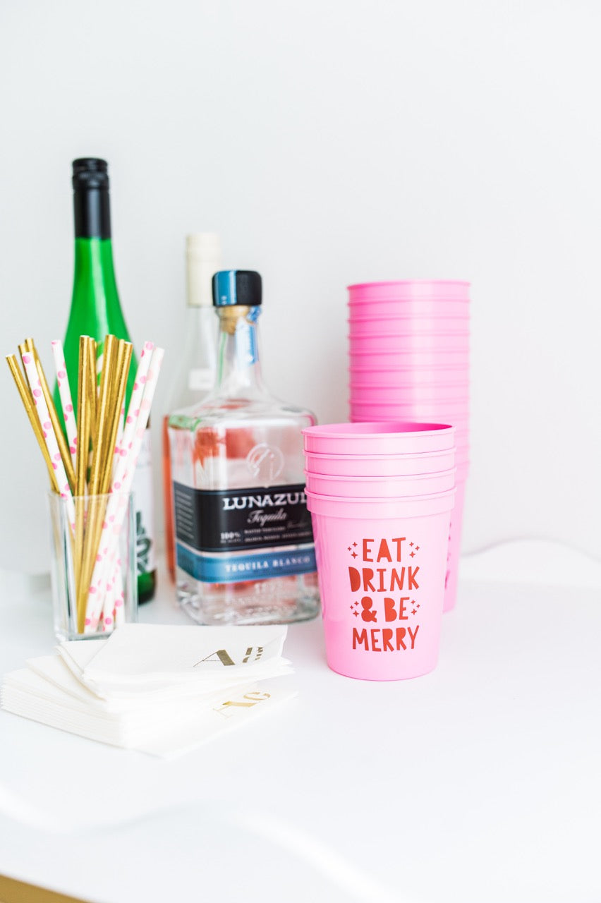 Eat, Drink, and Be Merry Plastic Cups