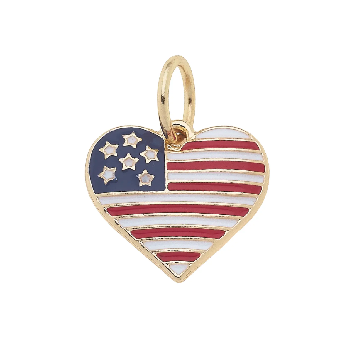 I Heart America Charm in Red, White, &amp; Blue