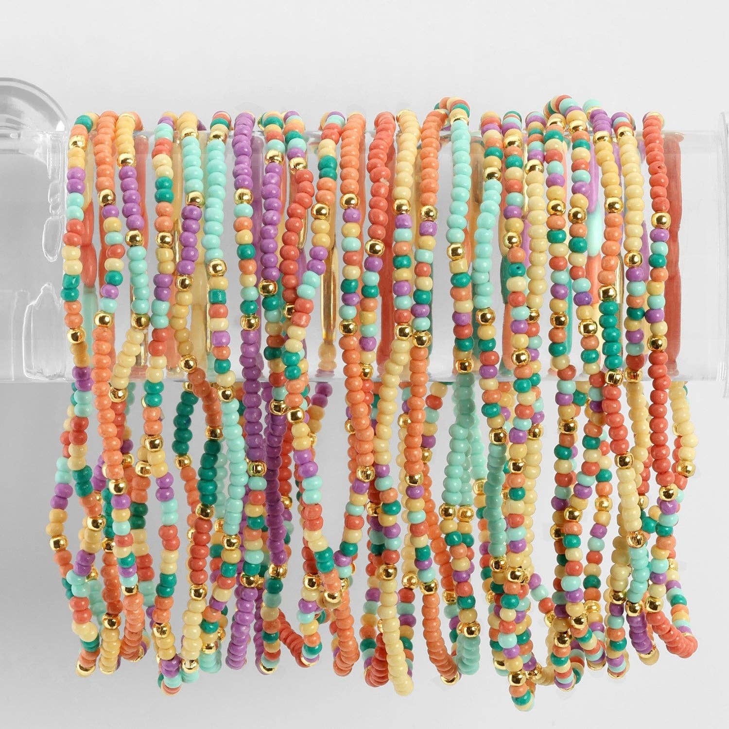 Assorted 2mm Stretch Seed Bead Bracelets