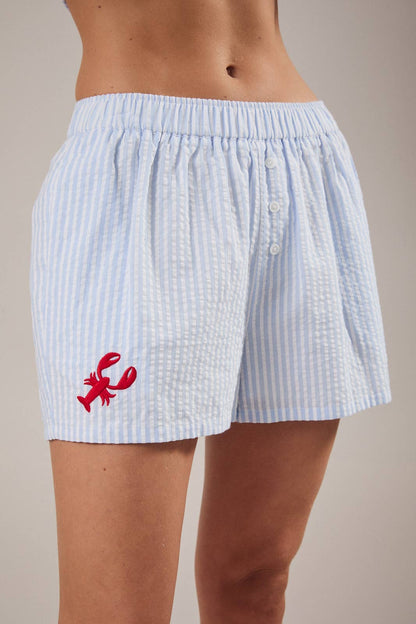 Boxer With Lobster Embroidery