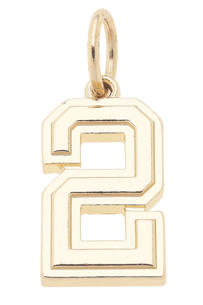 Number Charm in Shiny Gold