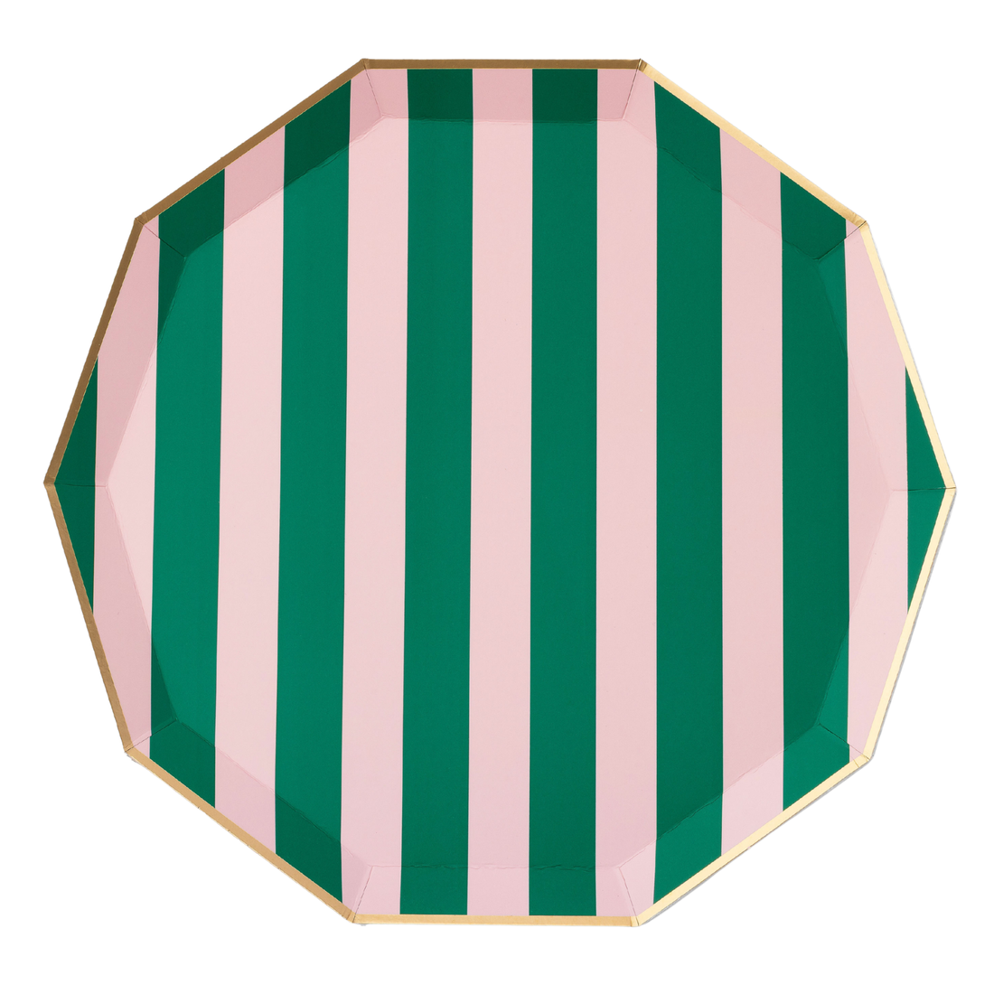 Pink &amp; Green Signature Cabana Stripe Large Plates
