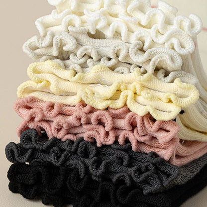 Polka Dot Pattern Ruffle Crew Socks For Womens