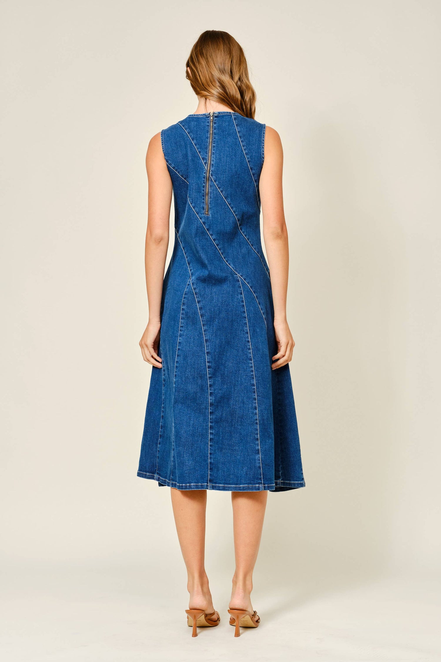 Stretch Mermaid Line Denim Mini Dress
