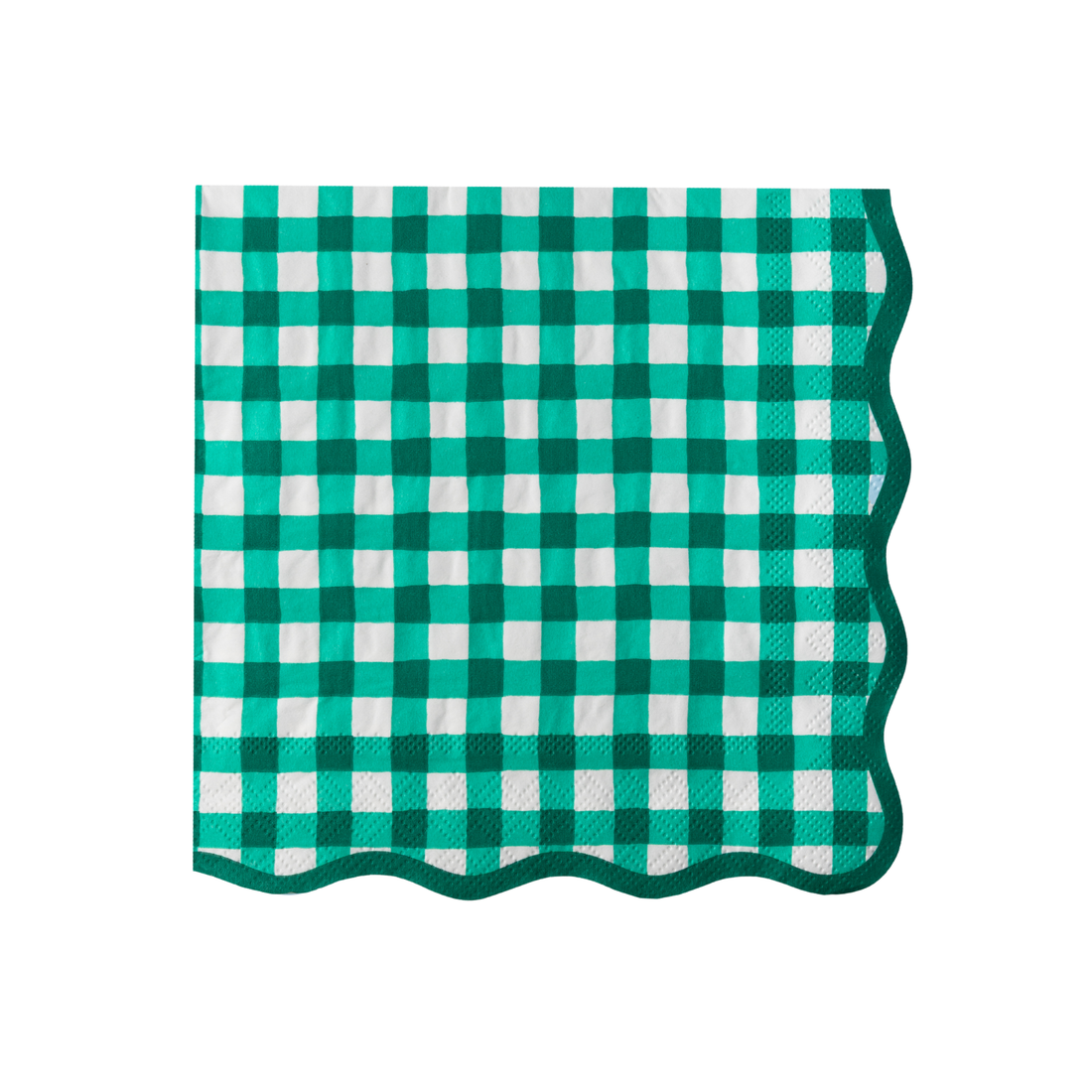 Elegant Emerald Green Gingham Dinner Napkins