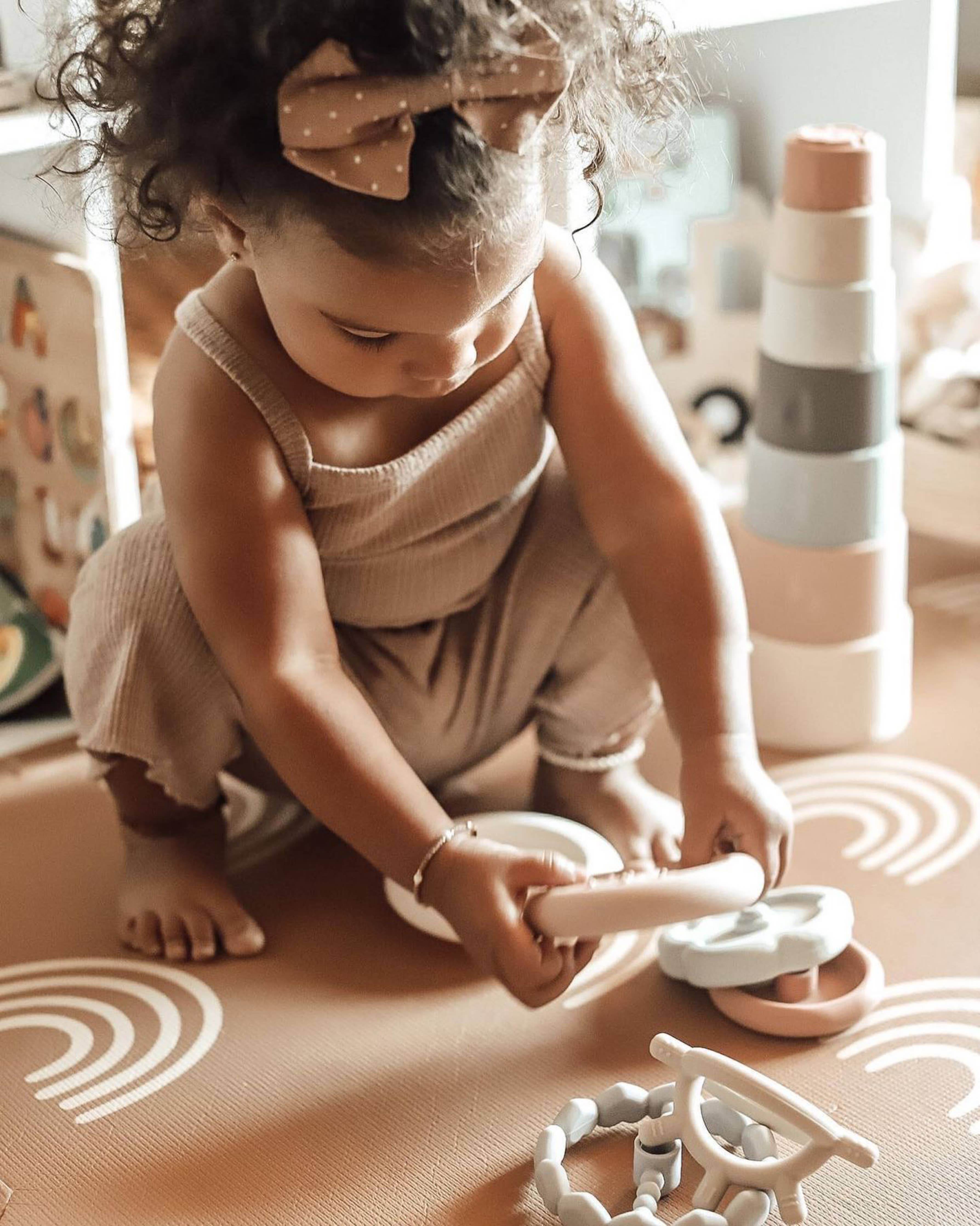 Silicone Stacking Ring Sensory Play Tower