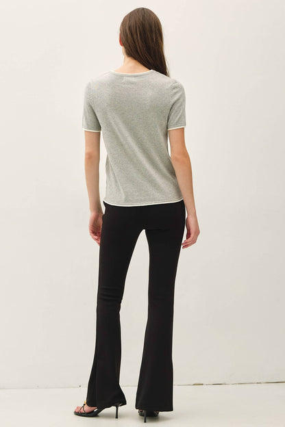 Layered Look Essential Short Sleeve Sweater Top