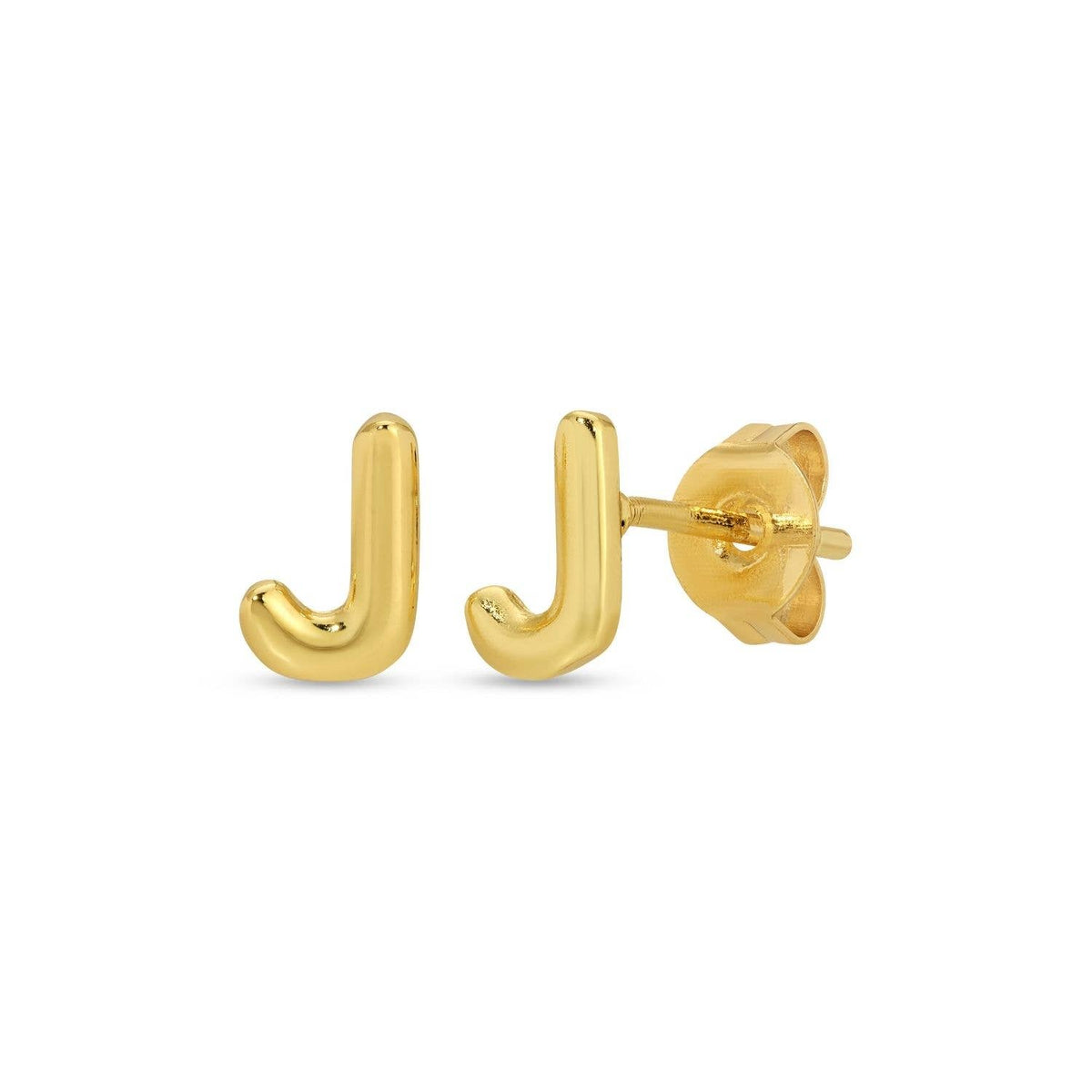 Initial Stud Earrings on Velvet