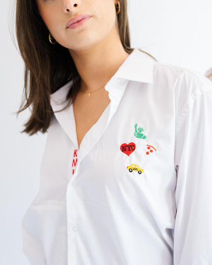 Favorite Icons White Button Down Shirt