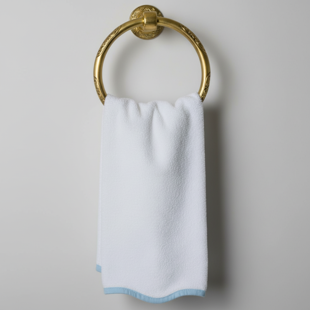 Luxury Cotton Hand Towels with Scallop Piping