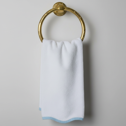 Luxury Cotton Hand Towels with Scallop Piping