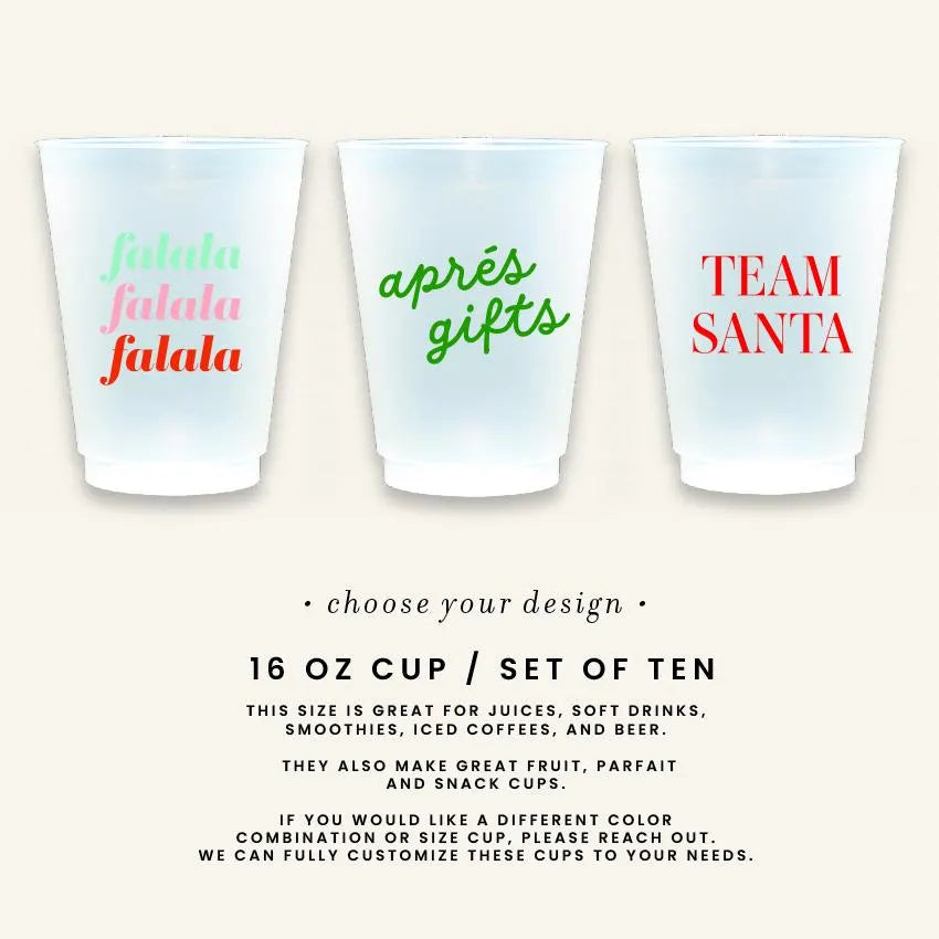 Frosted Plastic Cups for Holiday