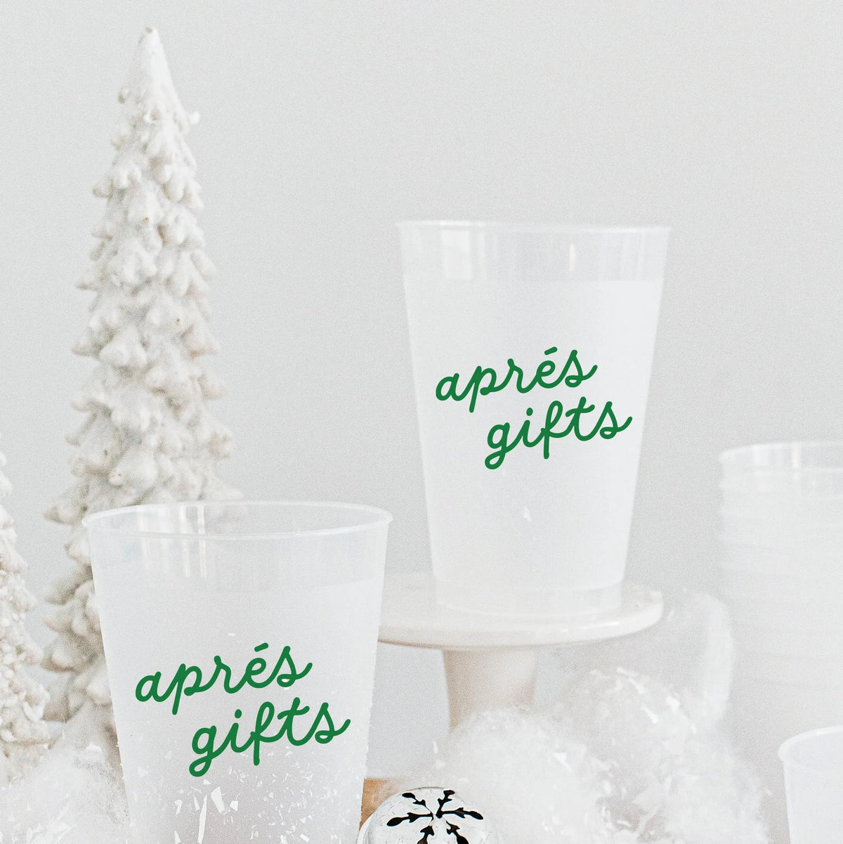 Frosted Plastic Cups for Holiday