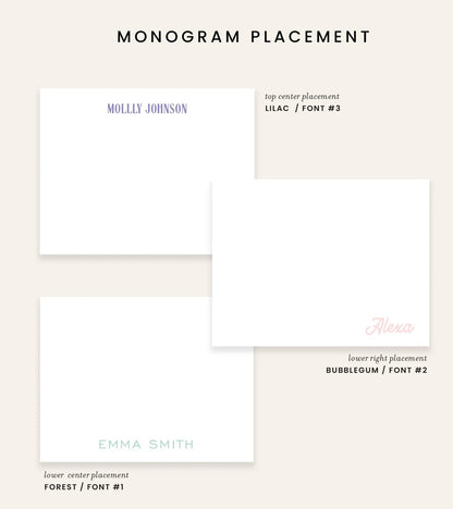 Gingham Print Monogrammed Stationery Set