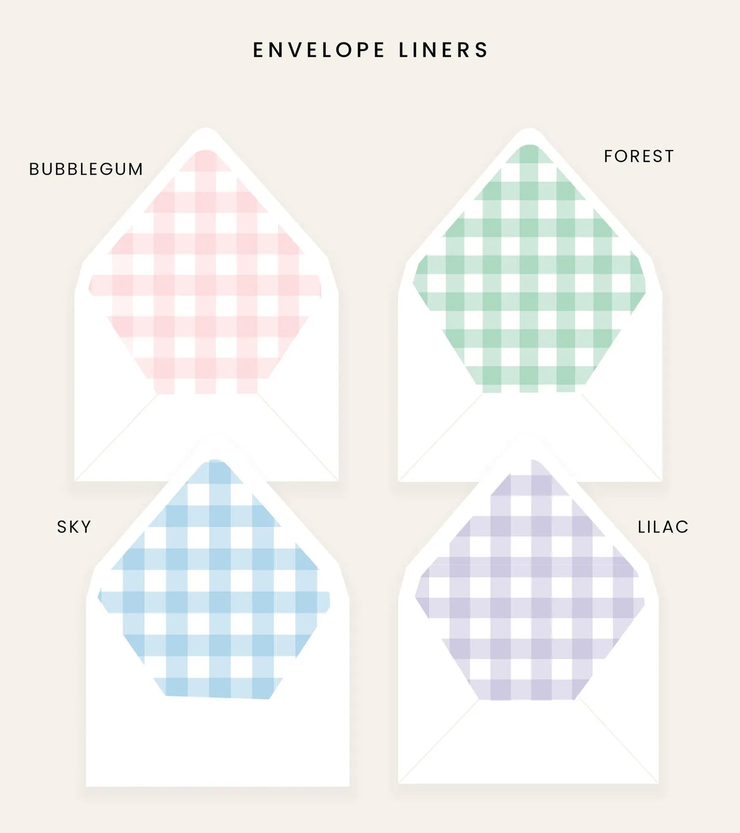 Gingham Print Monogrammed Stationery Set