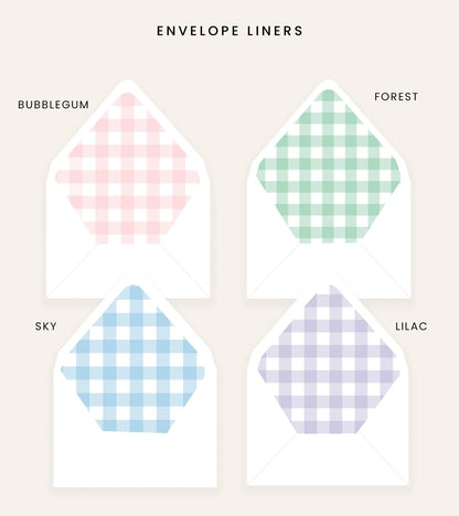 Gingham Print Monogrammed Stationery Set