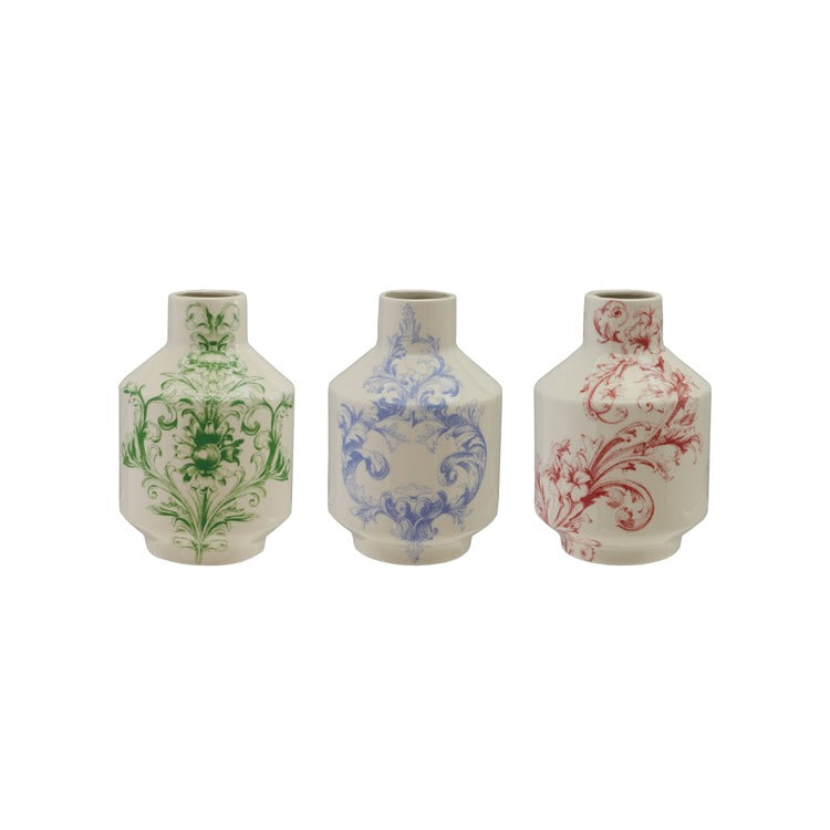 Stoneware Vase with Design