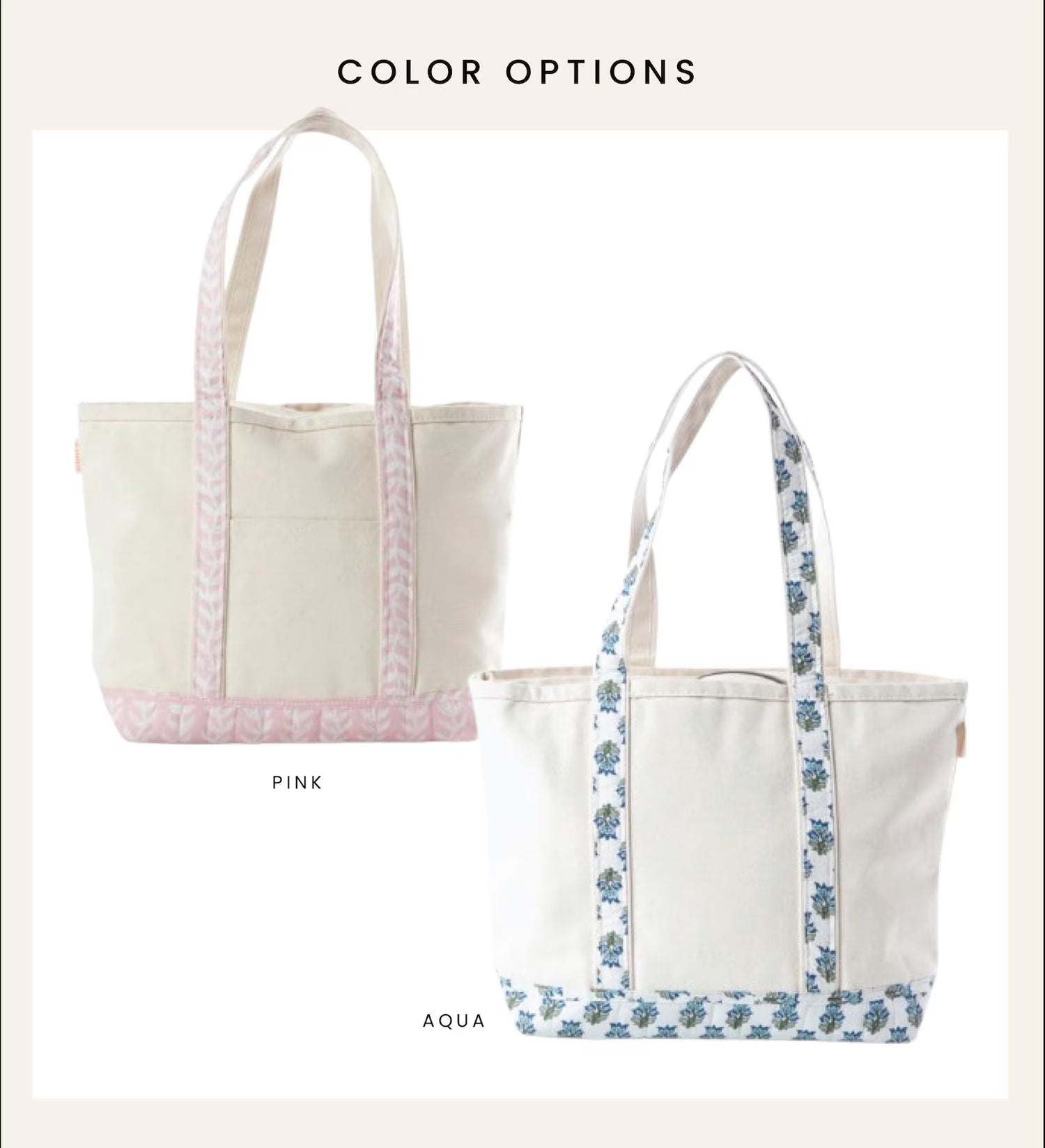 Block Print Tote with Pockets