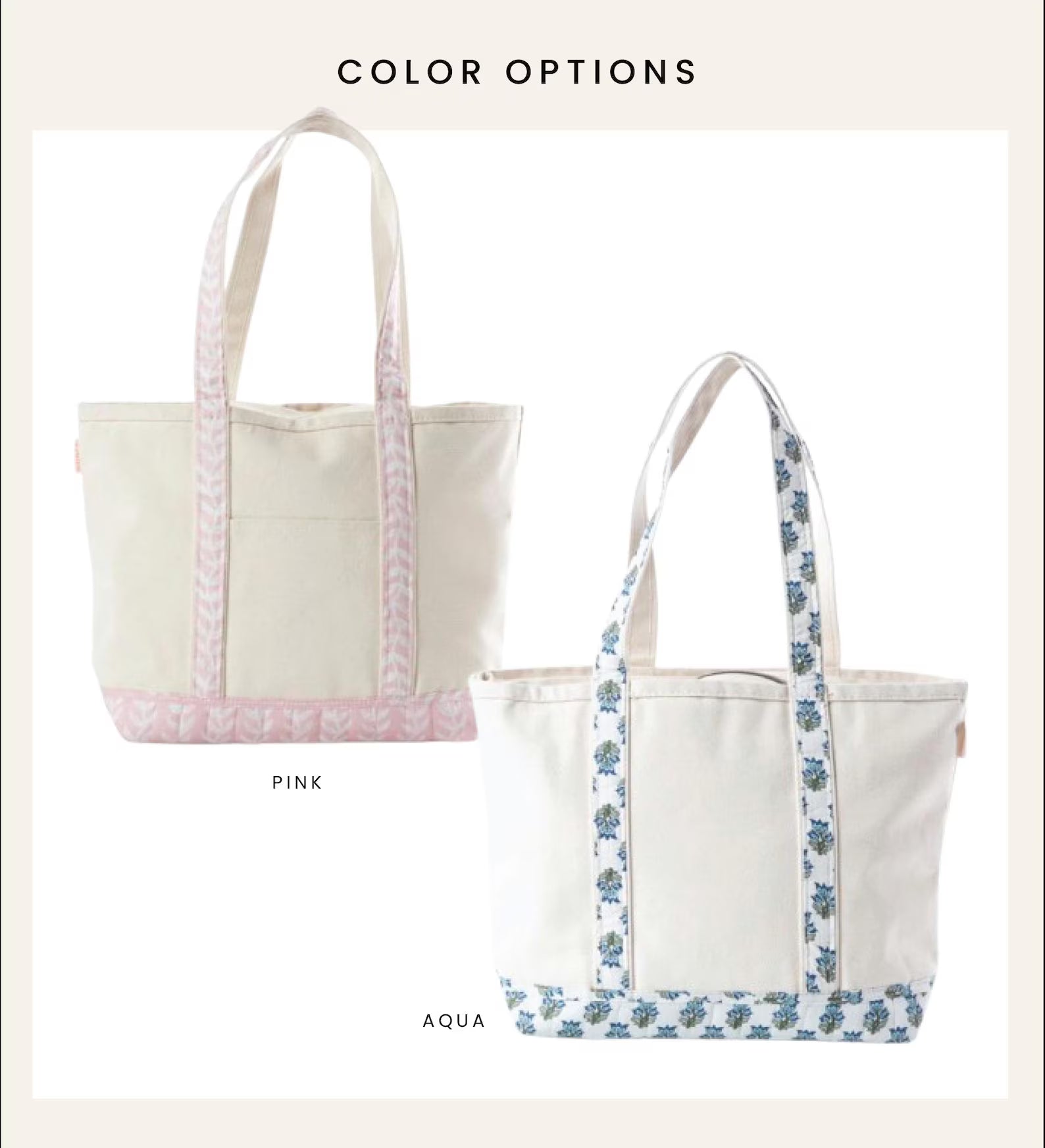 Block Print Tote with Pockets