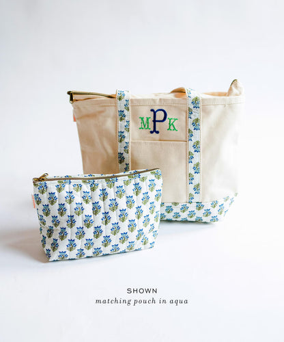 Block Print Tote with Pockets